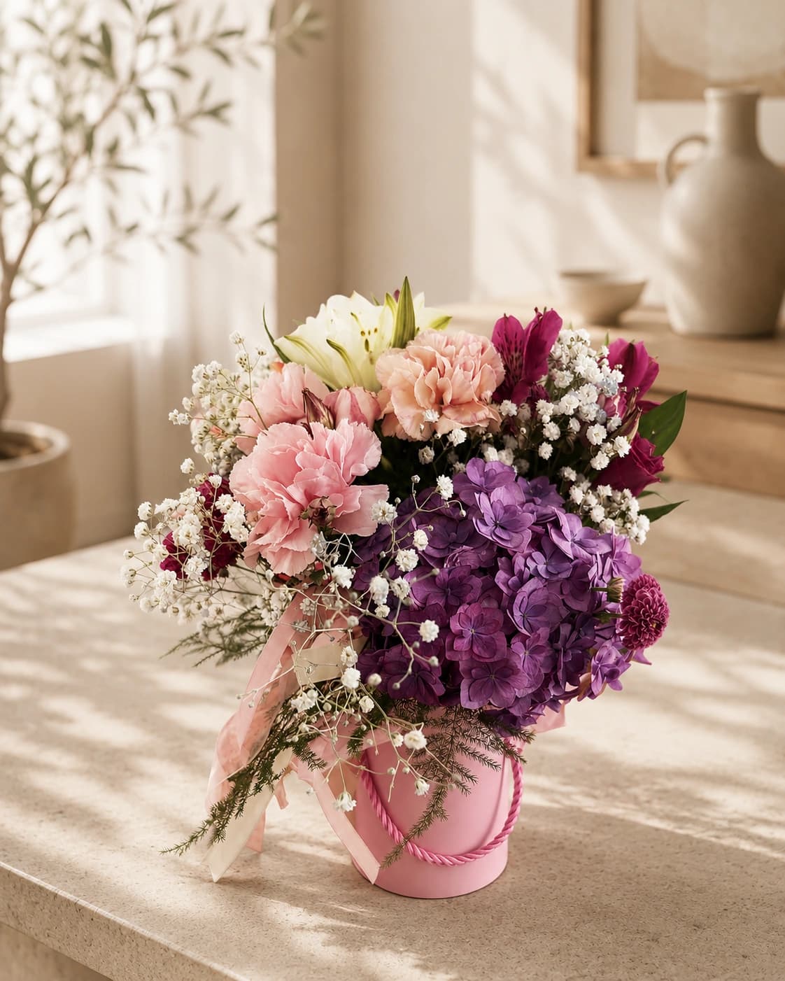 Pastelltraum: Flowerbox in Rosa und Flieder — Pusteblume Halle
